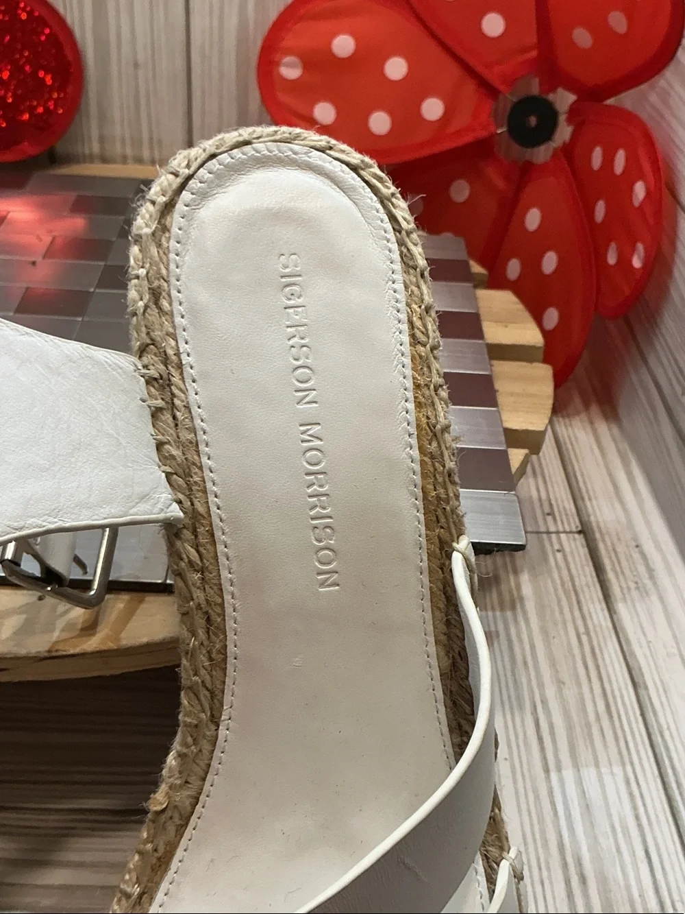 Sigerson Morrison White Espadrille Wedge Sandals